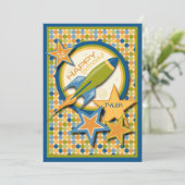 Carte Blast Off ! Anniversaire du vaisseau spatial (Debout devant)