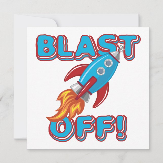 Carte Blast Off Rocket Ship (Devant)