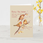 Carte Bless this Home Félicitations pour New Home (Fleur jaune)