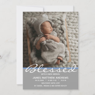 Carte Blessé Bébé rose Coeur Photo Naissance