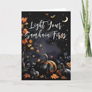 Carte Blessé Samhain nuit Halloween Citrouilles automne