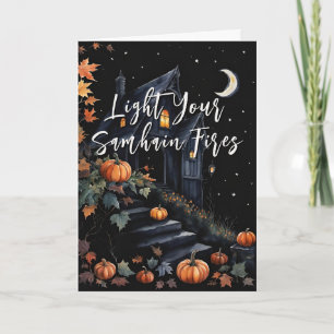 Carte Blessé Samhain nuit Halloween Citrouilles automne
