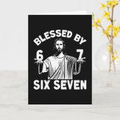 Carte Blessed 6 Number 67 Six Seven Meme  (Fleur jaune)