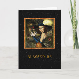 Carte Blessed Be - Jolie sorcière Star Sky