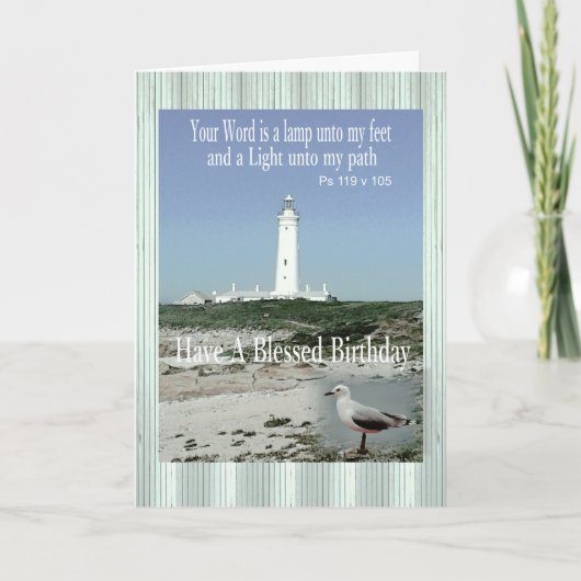 Carte Blessed Birthday Lighthouse Card pour n'importe qu (Devant)