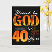 Carte Blessed By God For 40 Years Old Gift 40th Birthday (Fleur jaune)