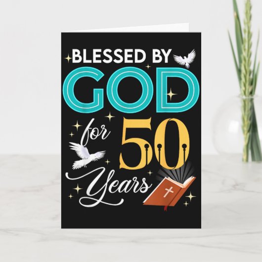 Carte Blessed By God For 50 Years Old 50 Birthday 50th B (Devant)
