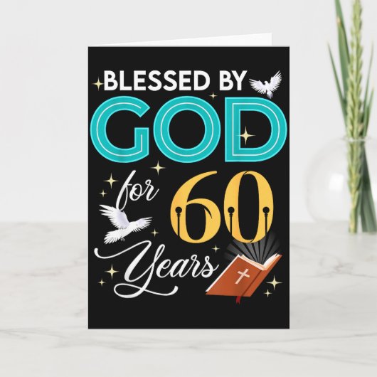 Carte Blessed By God For 60 Years Old 60 Birthday 60th B (Devant)