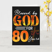 Carte Blessed By God For 80 Years Old Gift 80th Birthday (Fleur jaune)