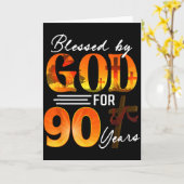 Carte Blessed By God For 90 Years Old Gift 90th Birthday (Fleur jaune)