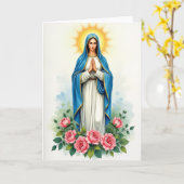 Carte Blessed Mother Prayer Card (Fleur jaune)