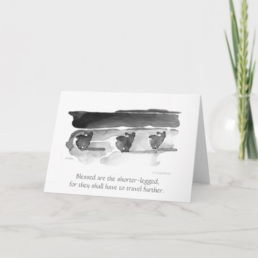 Carte Blessed sont la" béatitude plus aux jambes courtes (Devant)