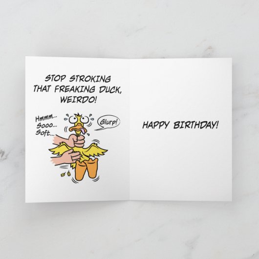 Carte Blessure de canard (anniversaire) (Intérieur)