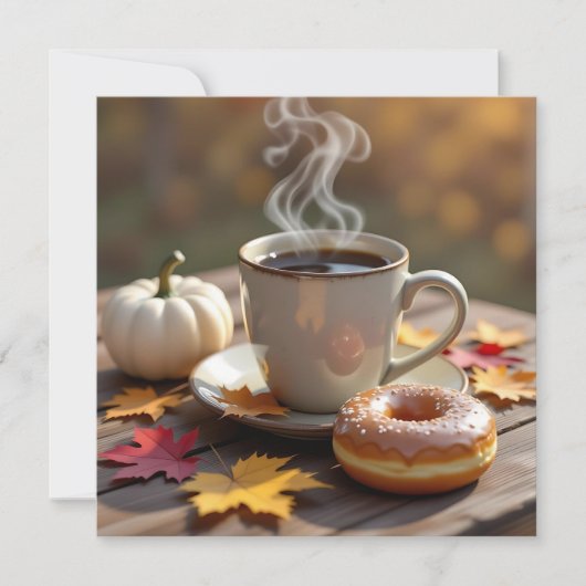Carte Blessures d'automne, café chaud et beignets (Devant)