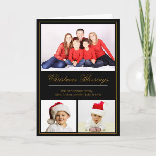 Carte Blessures de Noël Photo de famille personnalisée