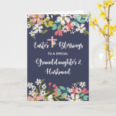 Carte Blessures de Pâques de la petite-fille et du mari (Fleur jaune)