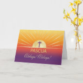 Carte Blessures de Pâques Espagne lever de soleil avec l (Fleur jaune)
