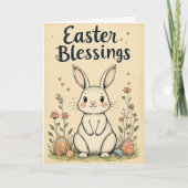 Carte Blessures de Pâques mignonnes Lapin (Devant)