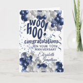 Carte Bleu 10e anniversaire Félicitations (Devant)