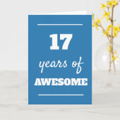 Carte Bleu 17ème anniversaire (Fleur jaune)