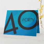 Carte Bleu 40 Décennie Anniversaire (Fleur jaune)