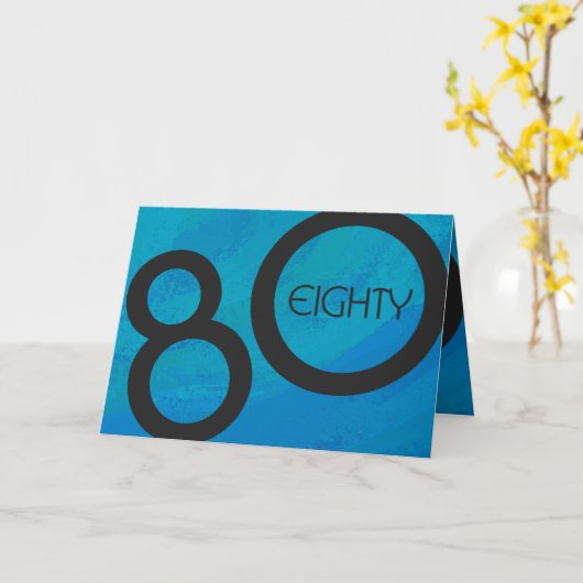 Carte Bleu 80 Décennie Anniversaire (Fleur jaune)