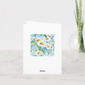 Carte Bleu à motif floral blanc (Dos)