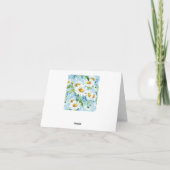 Carte Bleu à motif floral blanc (Dos)