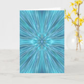 Carte Bleu Abstrait, Joyeux anniversaire (Fleur jaune)