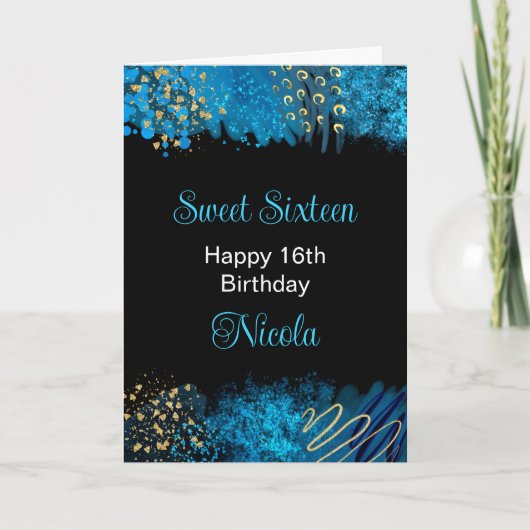 Carte Bleu alcool Encre douce 16 (Devant)