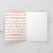 Carte Bleu Aquarelle Baies Parties scintillant Or Coeurs (Intérieur)