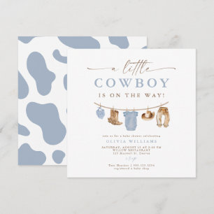 Carte Bleu Baby Clothesline Petit Baby shower Cowboy