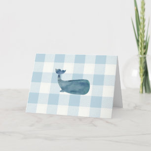 Carte Bleu baleine marine En vichy Motif