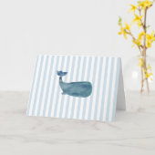 Carte Bleu baleine nautique (Fleur jaune)