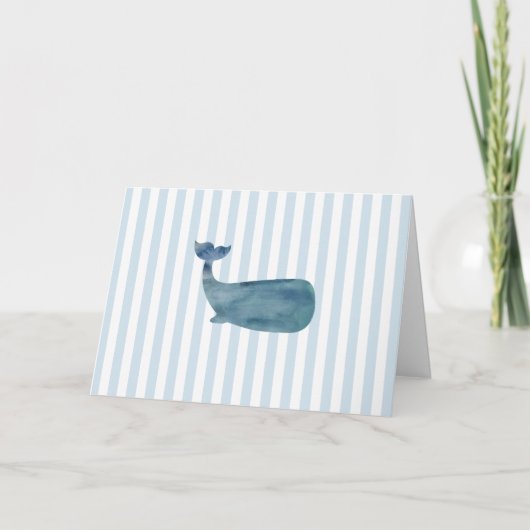 Carte Bleu baleine nautique (Devant)