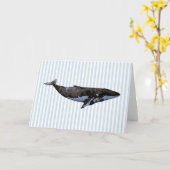 Carte Bleu baleine nautique (Fleur jaune)