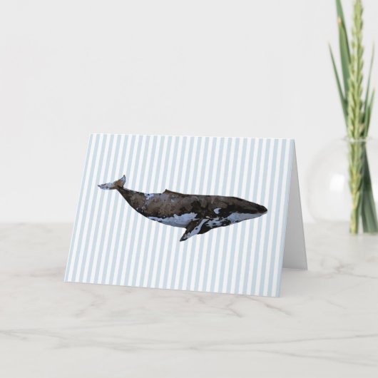 Carte Bleu baleine nautique (Devant)