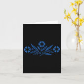 Carte Bleu barbeau pour femmes  (Fleur jaune)