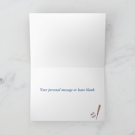 Carte Bleu Baseball Anniversaire (Intérieur)