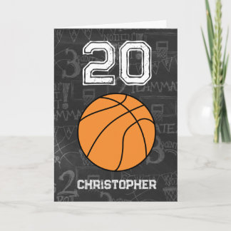 Carte Bleu Basket-ball Joyeux 20e Anniversaire