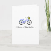 Carte Bleu Bicycle HEUREUX NOM ANNIVERSAIRE Panier Fleur (Devant)
