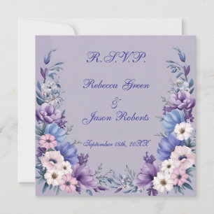 Carte Bleu, blanc, rose et pourpre"