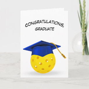 Carte Bleu Bleu Baptère de Graduation sur un Pickleball