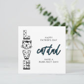 Carte Bleu Bonne Fête des pères De La Purrfect Chat (Debout devant)