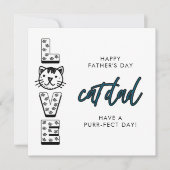 Carte Bleu Bonne Fête des pères De La Purrfect Chat (Devant)