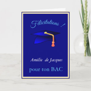 Carte Bleu bouchon de graduation no2 - Félicitations en 