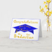 Carte Bleu Cap Graduate Classe 2024 Casquette (Fleur jaune)