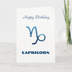 Carte Bleu Capricorne Signes Zodiac Joyeux Anniversaire