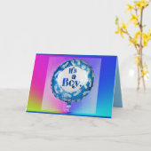 Carte Bleu "C'est un garçon" Félicitations (Fleur jaune)
