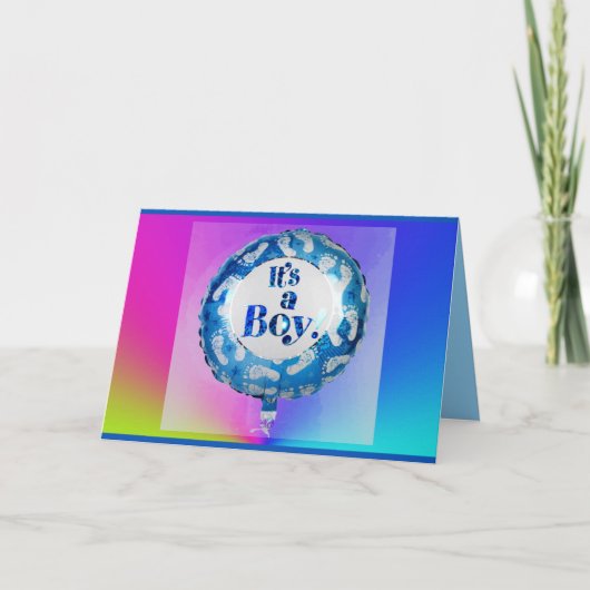 Carte Bleu "C'est un garçon" Félicitations (Devant)
